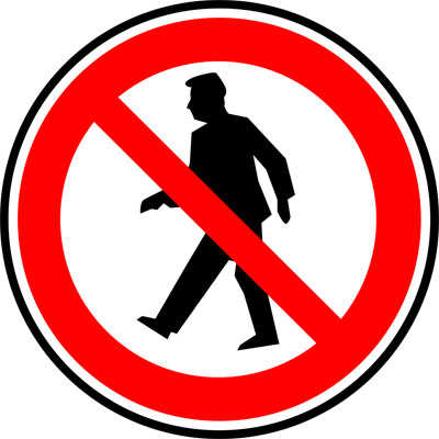 Verbotsschild Fußgänger